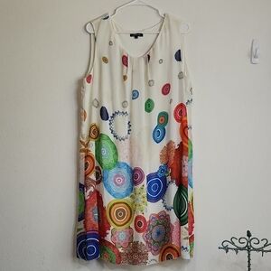 CHARLIE B Cream Dress With Colorful Designs